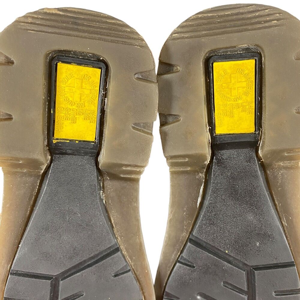 Dr Doc Martens Shoes Mens 8 2B18 Airwair Heels Slip On Moccasin Black Leather - Picture 9 of 12